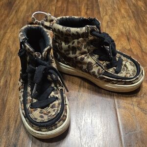 Leopard Print Kids High-Top Sneakers